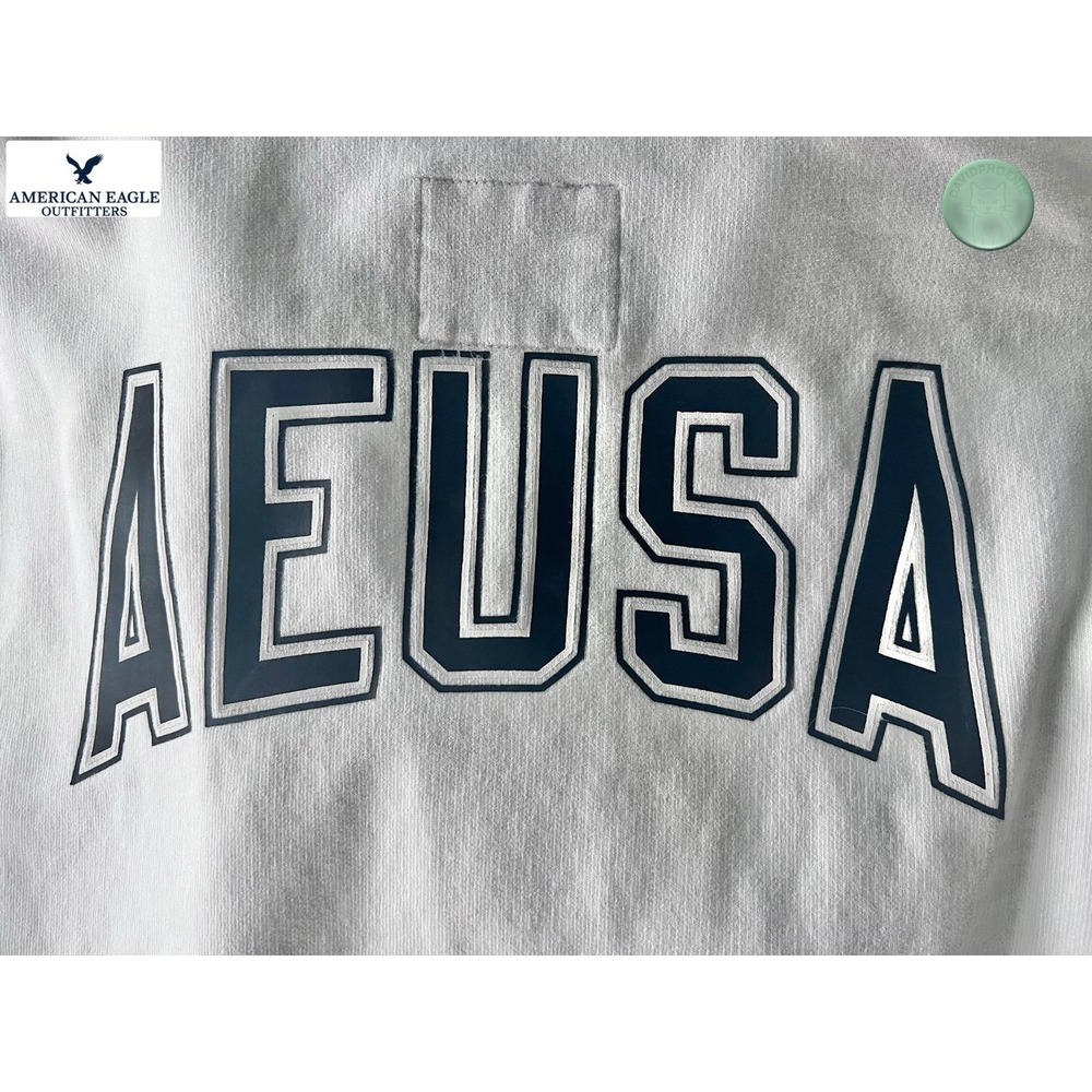 American Eagle Outfitters Sweatshirt Hoodie Adult SMALL White Block Print Logo - Picture 8 of 9